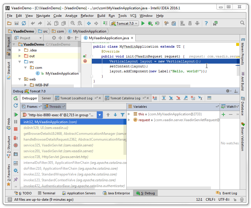 Java开发平台IntelliJ IDEA教程:Vaadin入门 Java开发平台IntelliJ IDEA教程:Vaadin入门