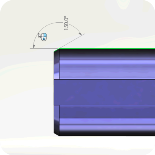 鼠标光标在更宽的辅助角度区域中时的150度标注 鼠标光标在更宽的辅助角度区域中时的150度标注